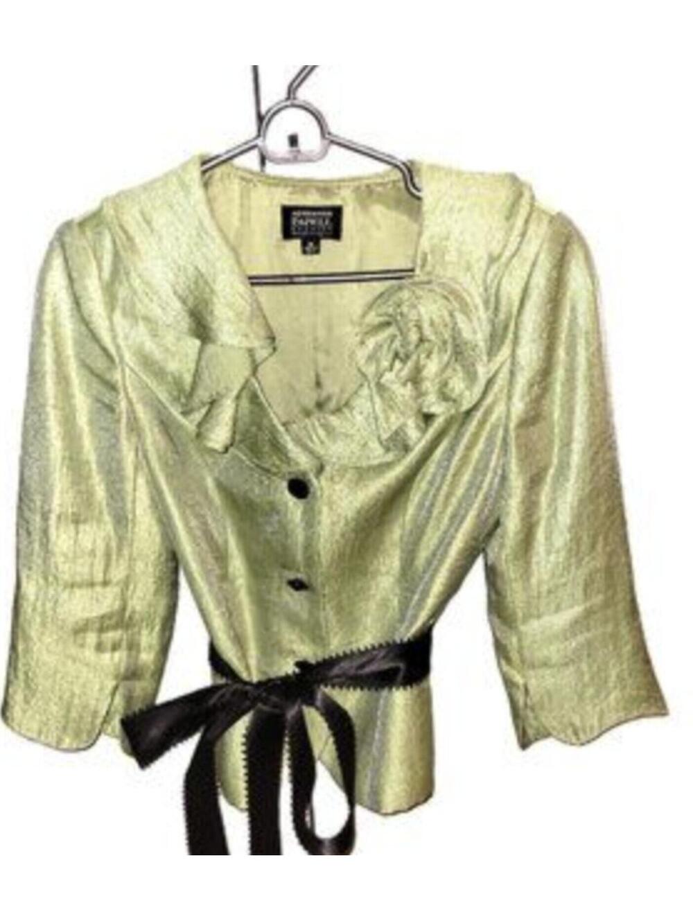 Y2K Sage green Adrianna Papell romantic, fairycore jacket 8